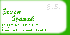 ervin szamak business card